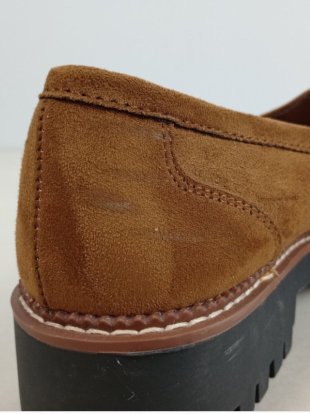 Maurices Womens 8.5M Brown Faux Suede Gretchen Minilug Chunky Penny Loafer Shoes - Picture 10 of 10